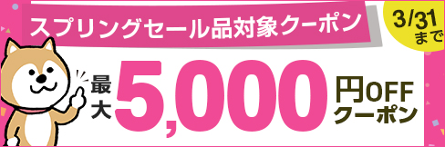 【スプリングセール最大5,000円OFFクーポン】配布中! 3/31(日)まで!