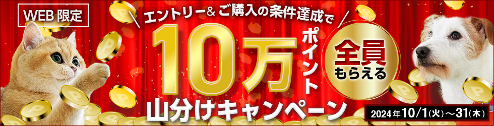 ＼全員もらえる!／【10万ポイント山分けキャンペーン】エントリー＆ご購入条件達成で!