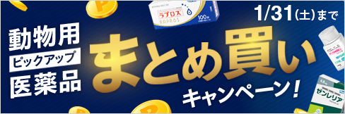 【ピックアップ動物用医薬品まとめ買いキャペーン】対象品を計5万円(税込)以上ご購入で＼1%OFF!／